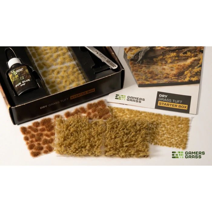 Набір пучків трави та інструментів gamers grass: dry grass tuft starter box Набір пучків трави та інструментів gamers grass: dry grass tuft starter box