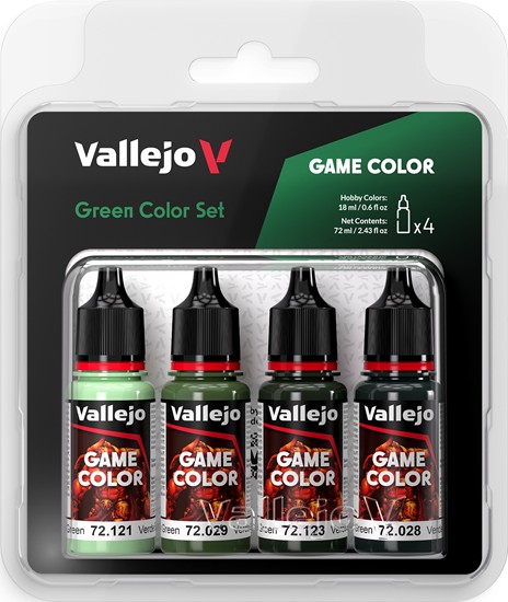 72384 vallejo game color: green color set (4x18ml) 72384 vallejo game color: green color set (4x18ml)